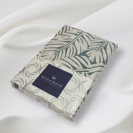 Bianka ágyneműhuzat nagy levél mintás, zöld